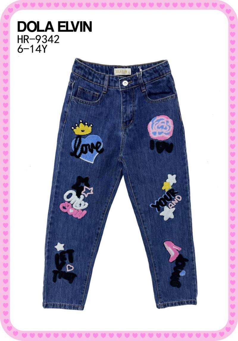 Spodnie dziewczęca jeans Roz 6-14, 1 Kolor .Paczka 10 szt